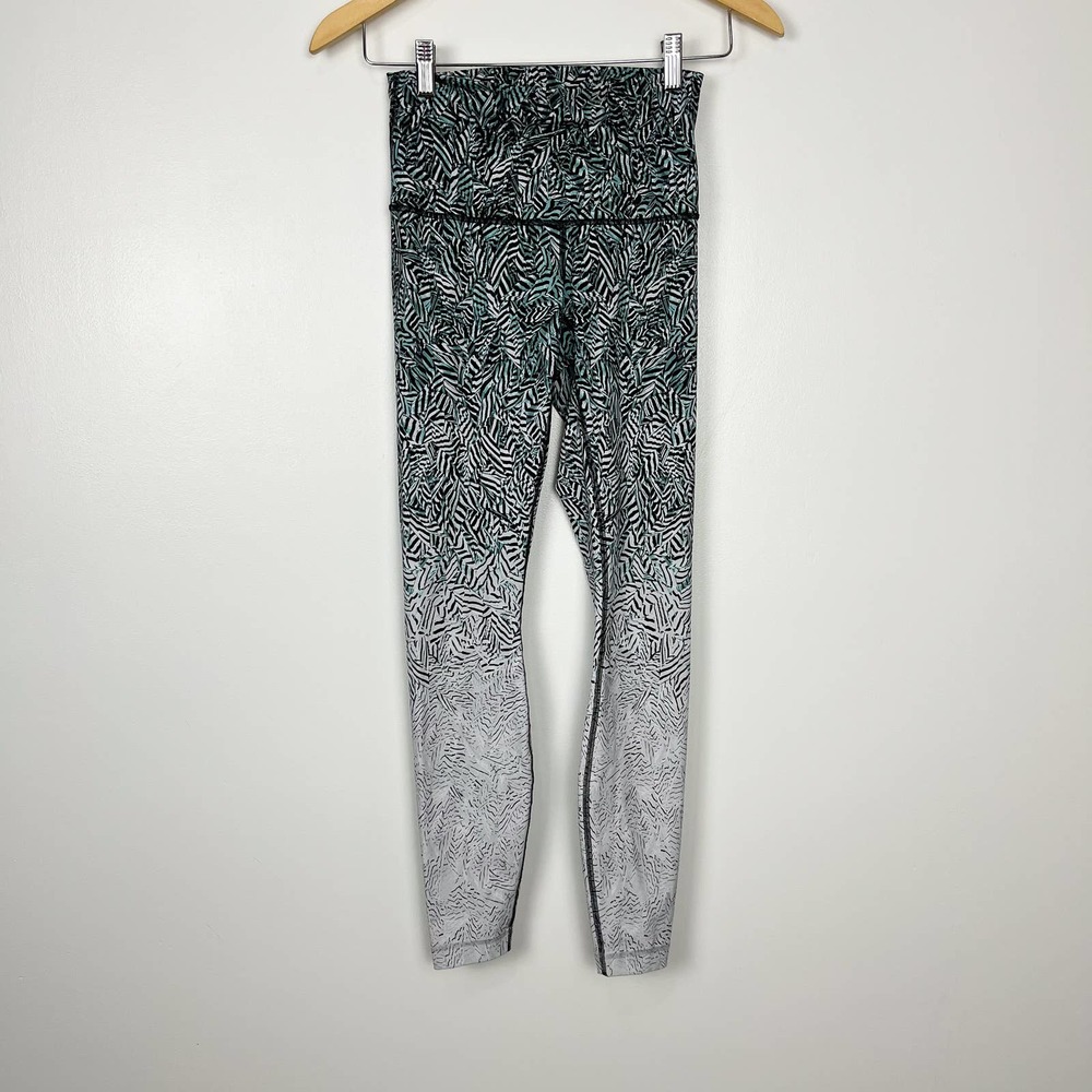 Lululemon Hi Rise Wunder Under Pant Dazzle Nulux Patterned Leggings Size 6 - Picture 2 of 13